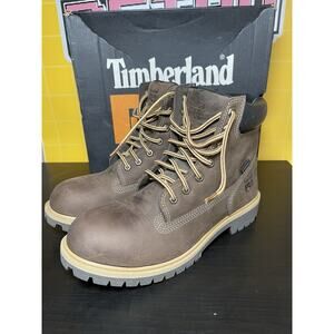 Timberland Direct Attach 6 Inch Steel Toe Insulated Waterproof, Brown, Size 9